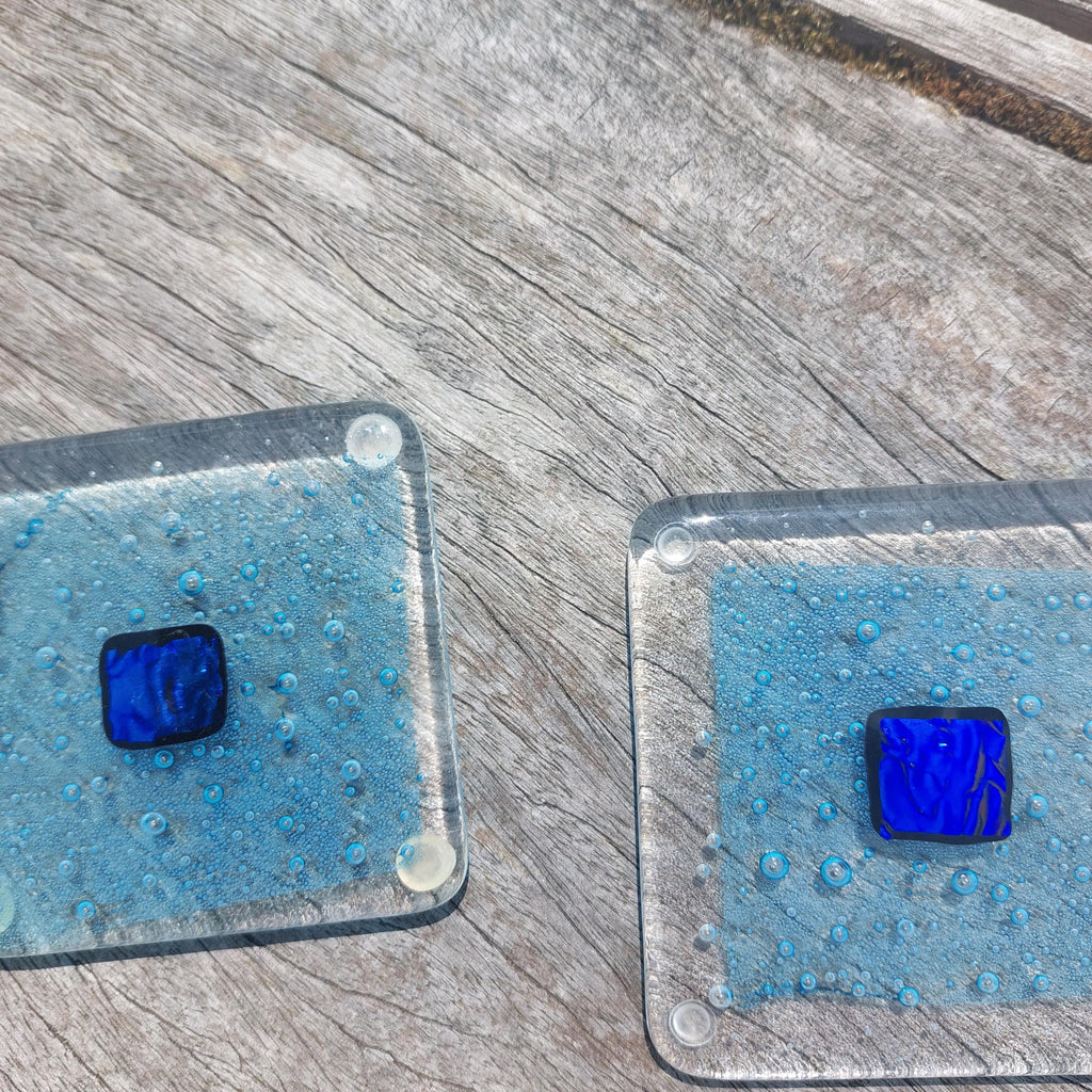 Coaster - Blue with dichroic glass centre
