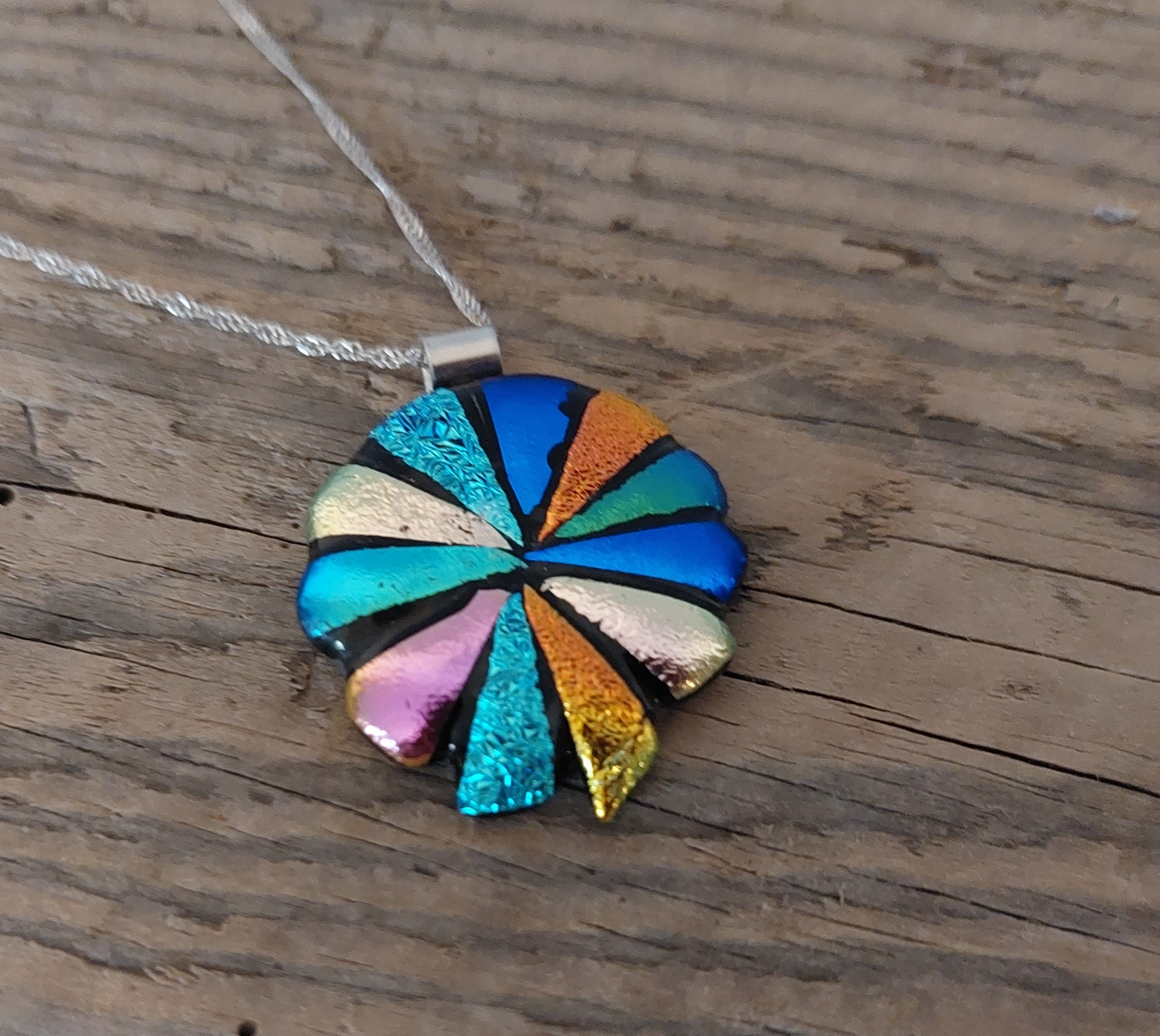 Necklace - Dichroic 'Flower' - N 107