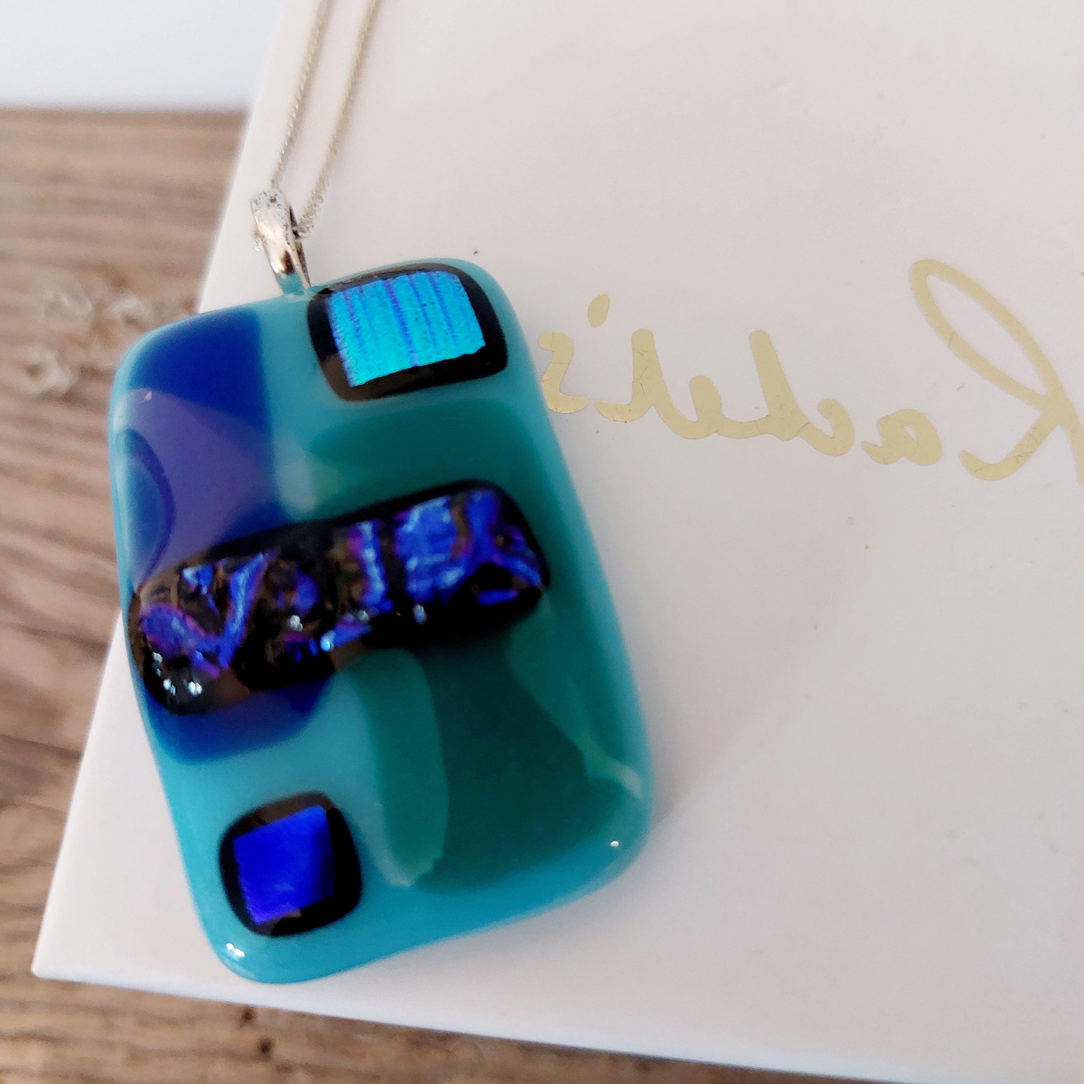 Necklace - Fused glass and Dichroic - N106