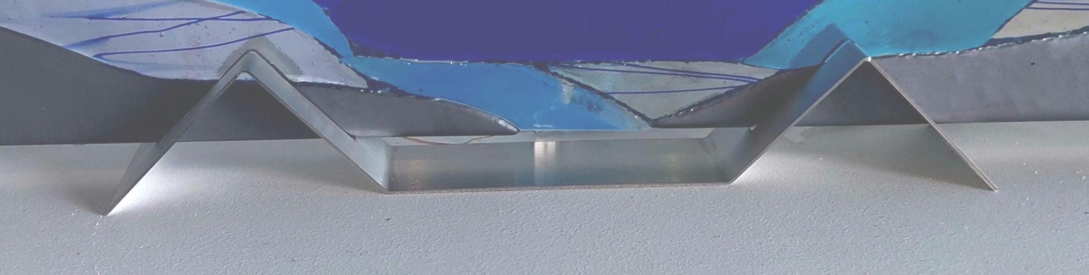 Blue landscape free standing panel
