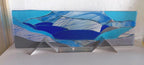 Blue landscape free standing panel