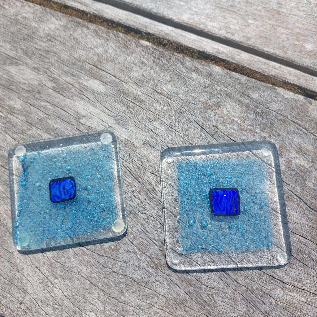 Coaster - Blue with dichroic glass centre