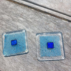 Coaster - Blue with dichroic glass centre