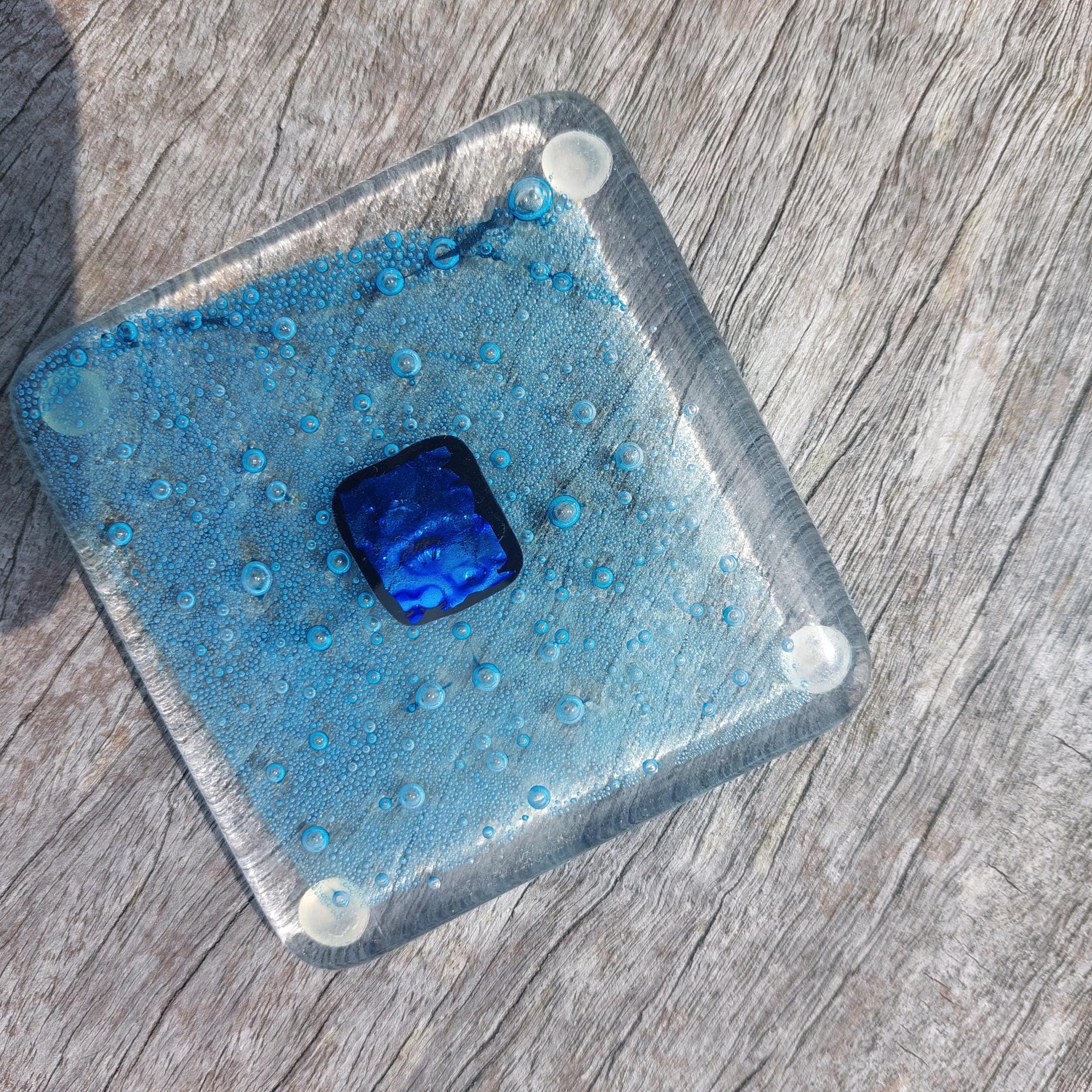 Coaster - Blue with dichroic glass centre
