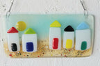 Beach Hut Fused Glass Hanging